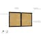 Ghent Enclosed Bulletin Board, 2 Door, Cork, Walnut Frame, 4 ft H x 5 ft W, Natural PN24860K - alternate 2